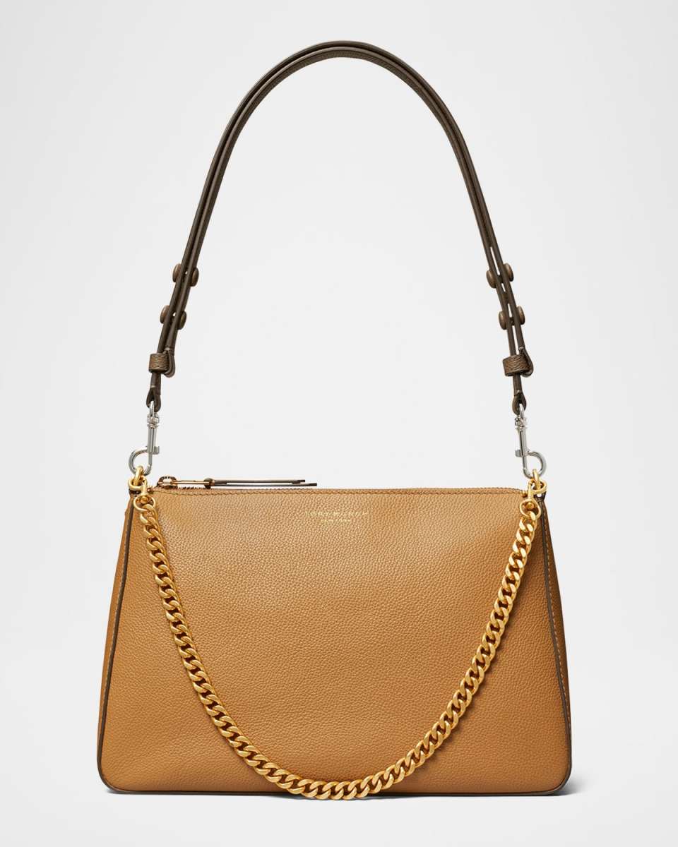 Perry Zip Leather Shoulder Bag